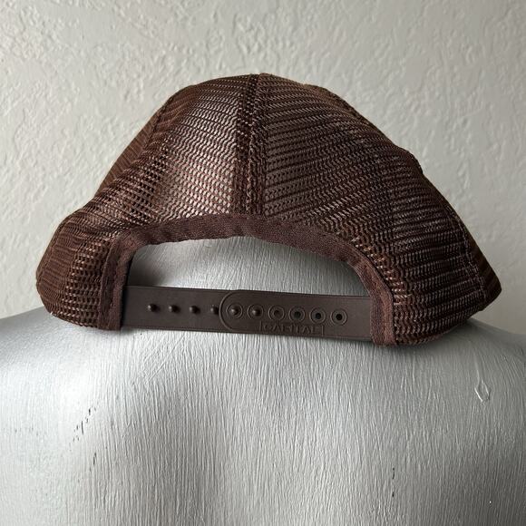 Vintage 70s 80s Smokey’s Janitorial Brown Mesh Snapback Trucker Hat Cap - Picture 5 of 8